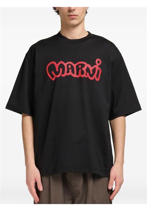 t-shirt logo uomo nera MARNI | HUMU0223WP USCY53LON99